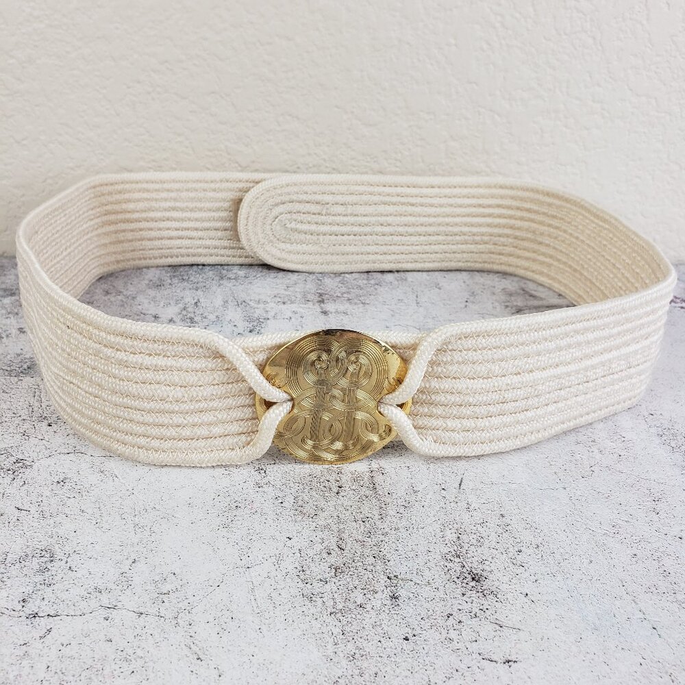 Vintage Wide Belt Woven Rope Art Deco Bohemian Adjustable Length